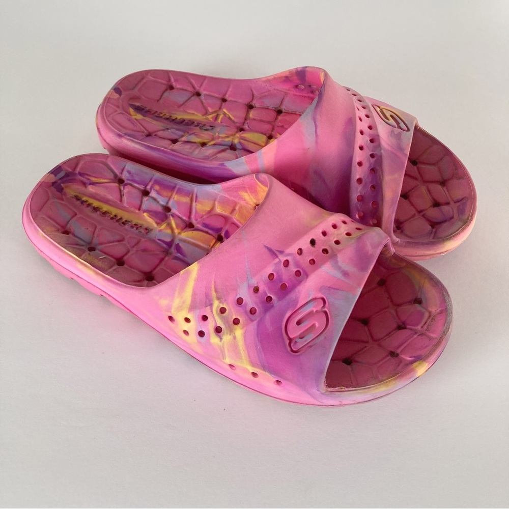 Skechers Foamies Hogan Color Splashed Slide Sandals Girl Size 3